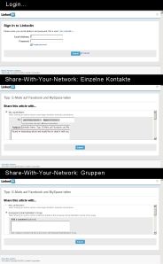 Share-With-Your-Network Funktionalität bei LinkedIn